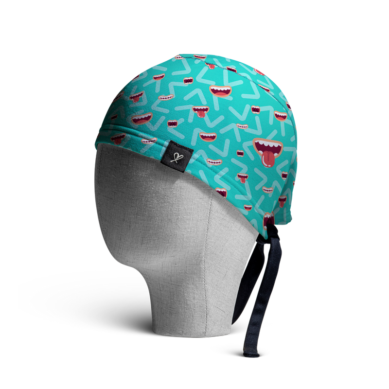 WooCaps Say Cheese Scrub Cap Side View
